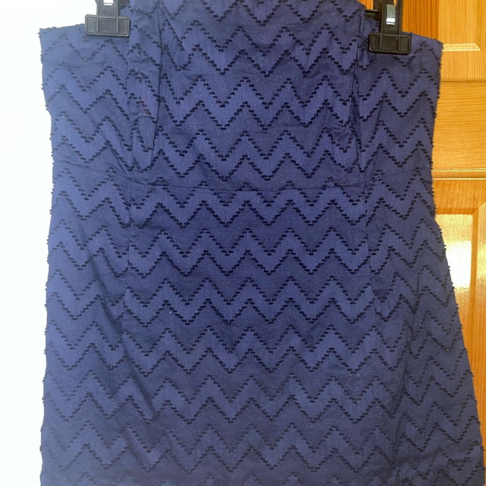 Navy Blue Vineyard Vines Strapless Cocktail Top